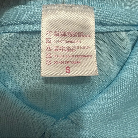 NEW-Light Sky Blue Small Polo Shirt - Picture 3 of 3